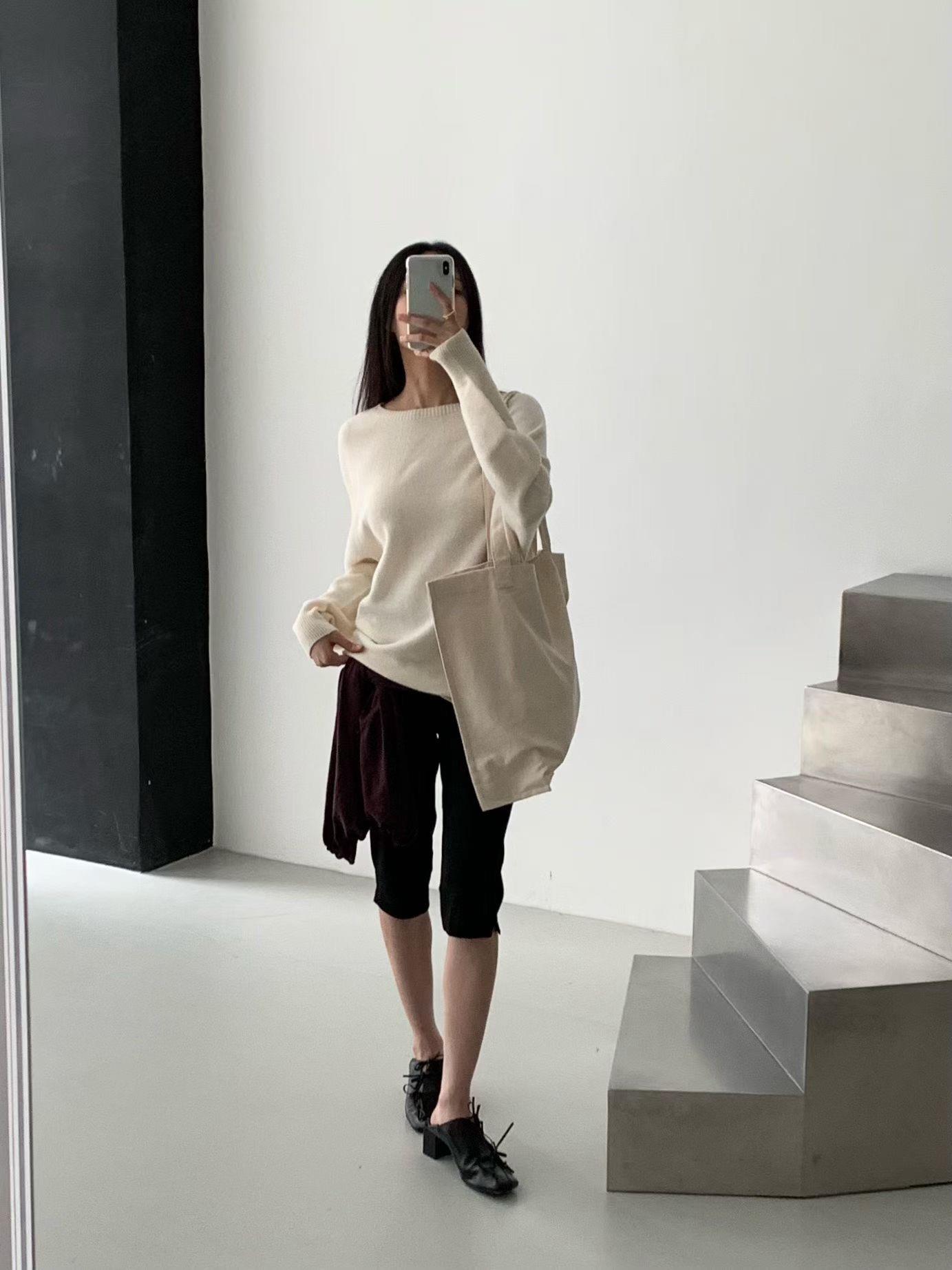 側開衩麂皮卡布里褲